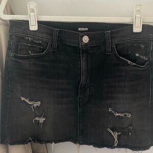 Hudson distressed black denim skirt - only worn a few times! Size 26/27